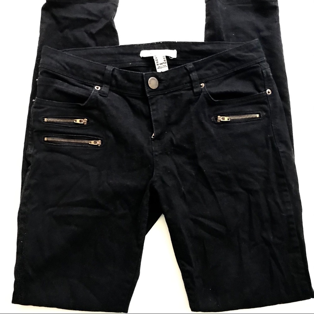 Life in Progress Black Skinny Jean Pants w Zippers